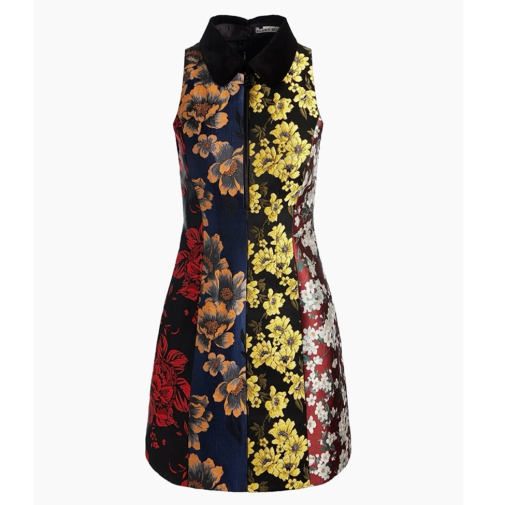 Alice + Olivia Velia Jacquard Collared Minidress NWT